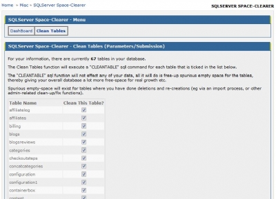 SQLServer Space-Clearer for VPASP - BYZ185